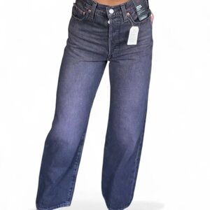 NWT Levi's Ribcage Women's SIZE 27 L27 Straight Ankle Denim Jeans Black Purple